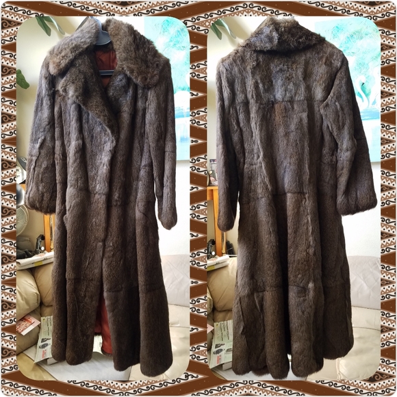Vintage Rabbit Fur Coat w/ Hat - Picture 2 of 3